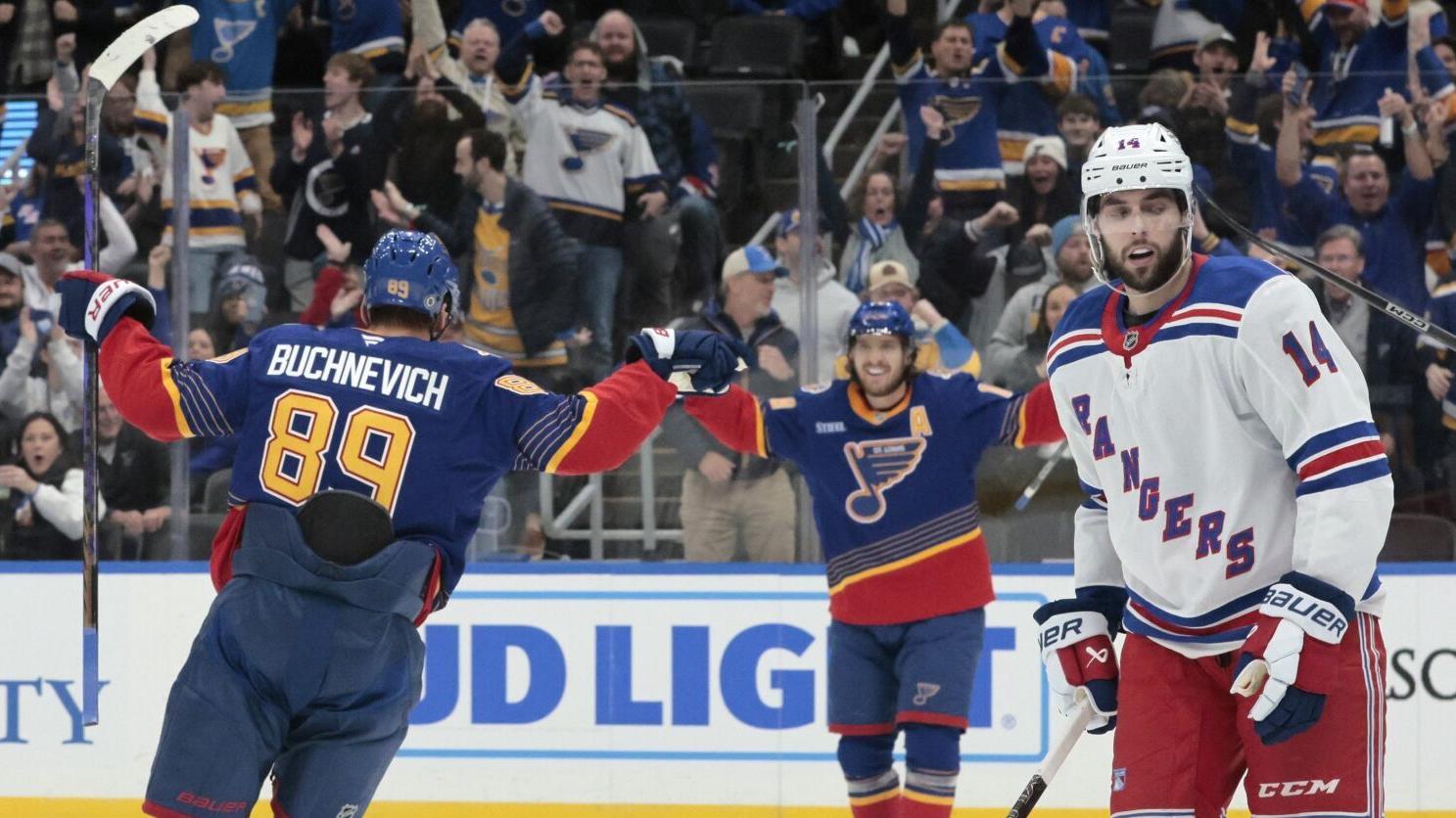In 3-2 win over the Rangers, Blues’ stars lead the way